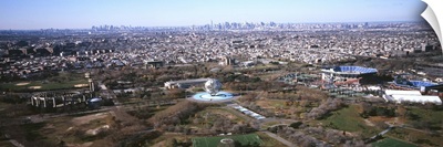 Aerial view of World's Fair Globe, Manhattan, New York City, New York State