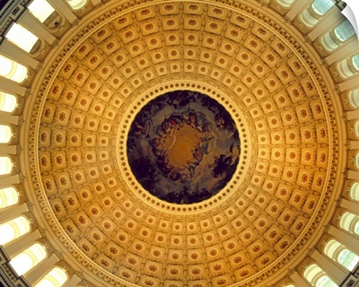 Architectural details of the ceiling of Capitol Building rotunda, Washington DC