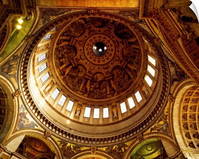Architectural details of the ceiling of St. Paul's Cathedral, London, England