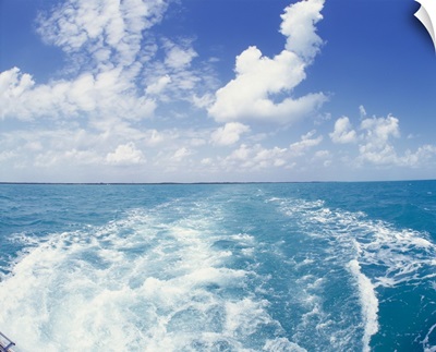 Atlantic Ocean and Boat Wake Florida Keys FL