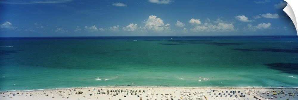 Panoramic image of the Atlantic ocean and Miami beach in Miami, Florida.