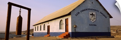 Bell in front of a church Luderitz Karas Region Namibia