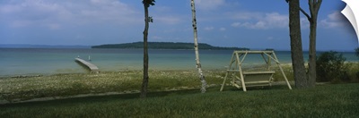 Bench swing at the lakeside, Michigan