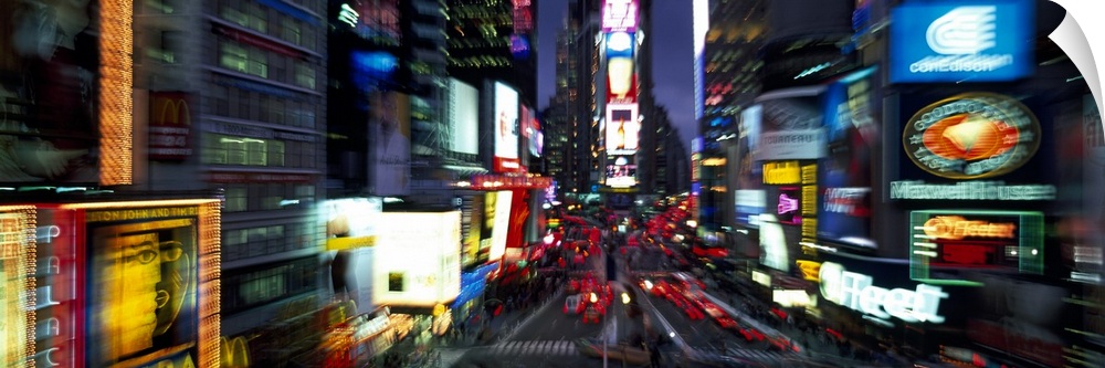 Blurred view of a city, Times Square, Manhattan, New York City, New York State, USA