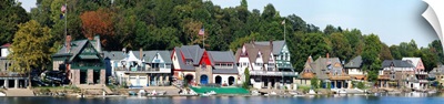 Boathouse Row at the waterfront, Schuylkill River, Philadelphia, Pennsylvania