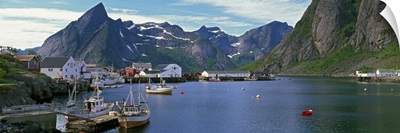 Boats and cottages in Reine Harbour, Lofoten Islands, Norway