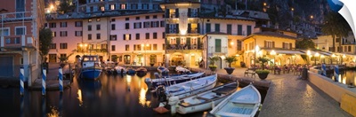 Boats at a harbor, Limone Harbor, Lake Garda, Lombardy, Italy