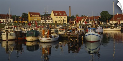 Boats docked at the marina, Kierkgaard, Sjaelland, Denmark