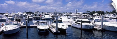 Boats moored at a dock Atlantic Intracoastal Waterway Fort Lauderdale Broward County Florida