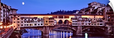 Bridge across a river, Arno River, Ponte Vecchio, Florence, Tuscany, Italy