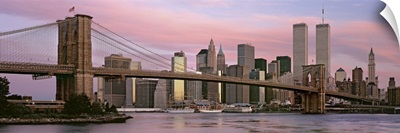 Bridge across a river, Brooklyn Bridge, Manhattan, New York City, New York State