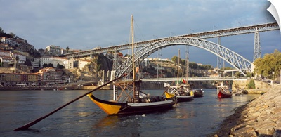 Bridge across a river Dom Luis I Bridge Duoro River Porto Portugal