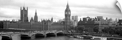 Bridge across a river, Westminster Bridge, Big Ben, Houses of Parliament, City Of Westminster, London, England