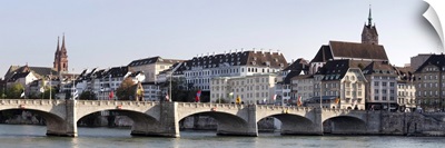 Bridge across river, St. Martin's Church, River Rhine, Basel, Switzerland
