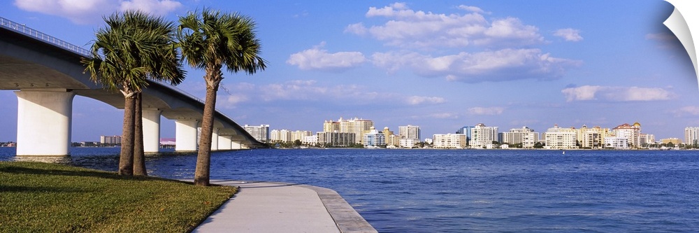Bridge across the sea, Ringling Causeway Bridge, Sarasota Bay, Sarasota, Florida