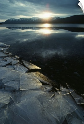 Broken Shoreline Ice On Mcdonald Lake
