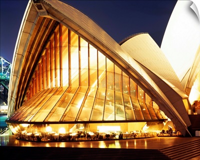 Building lit up at night, Sydney Opera House, Sydney, Australia
