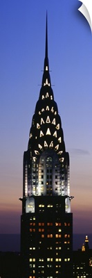 Building lit up at twilight, Chrysler Building, Manhattan, New York City, New York State