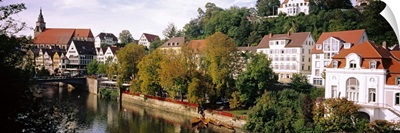Buildings along a river, Neckar River, Tuebingen, Baden-Wurttembery, Germany
