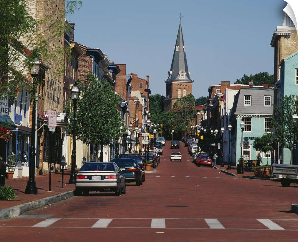 Buildings along a road, Annapolis, Maryland