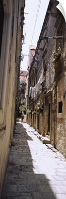 Buildings along an alley in old city, Dubrovnik, Croatia