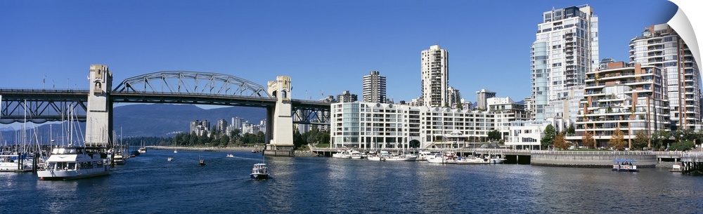 Buildings at the waterfront, Burrard Street Bridge, Vancouver, British Columbia, Canada