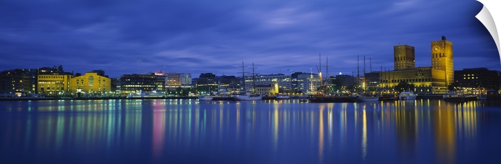 Buildings at the waterfront, City Hall, Oslo, Norway