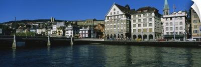 Buildings at the waterfront, Limmat Quai, Zurich, Switzerland