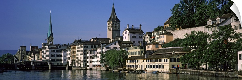 Buildings at the waterfront, Limmat River, Zurich, Switzerland