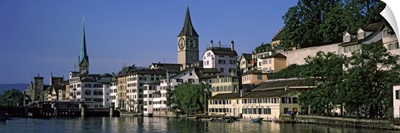 Buildings at the waterfront, Limmat River, Zurich, Switzerland