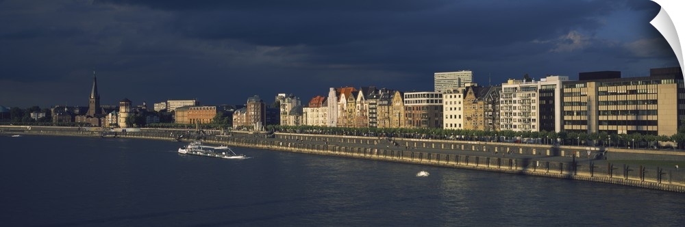 Buildings at the waterfront, Rhine River, Dusseldorf, Germany