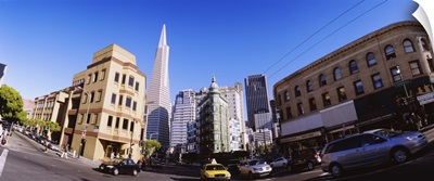 Buildings in a city, Columbus Avenue, San Francisco, California