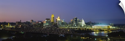 Buildings lit up at night, Cincinnati, Ohio
