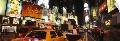 Buildings lit up at night in a city Broadway Times Square Midtown Manhattan Manhattan New York City New York State
