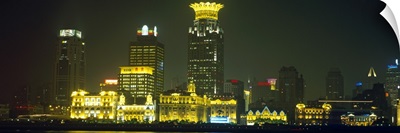 Buildings lit up at night, The Bund, Shanghai, China
