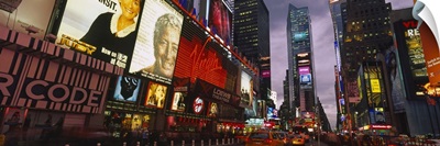 Buildings lit up at night, Times Square, Manhattan, New York City, New York State