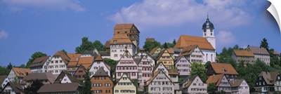 Buildings on a hill, Altensteig, Black Forest, Germany