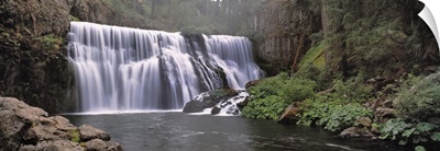 California, Middle Falls of the McCloud River, View of a waterfall in a forest