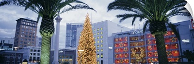 California, San Francisco, Union Square, decorated for Christmas/winter holidays