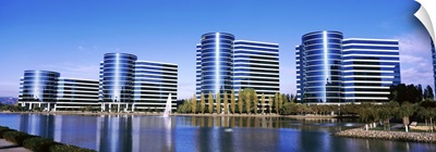 California, Silicon Valley, Oracle Headquarters, Panoramic view of waterfront and skyline