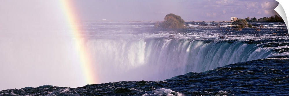 This is a panoramic photograph taken from the Canadian side of this massive North American waterfall.