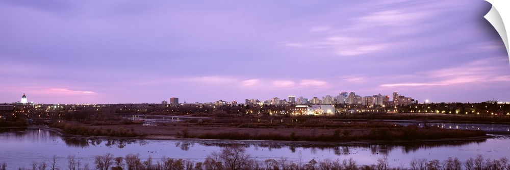 Canada, Saskatchewan, Regina, City seen from Wascana Hill