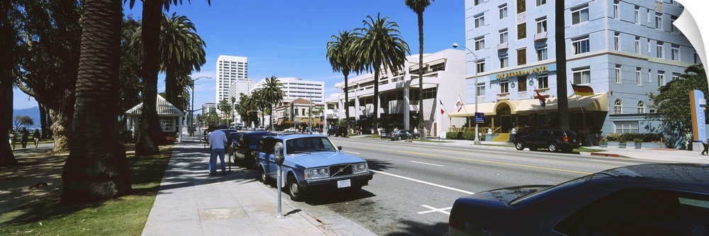 Cars parked on the roadside, Santa Monica, California