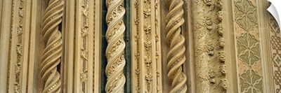 Carving details of a cathedral front facade, Orvieto, Umbria, Italy