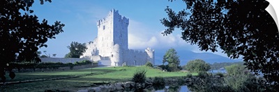 Castle in front of a park, Ross Castle, Killarney National Park, Killarney, County Kerry, Republic of Ireland