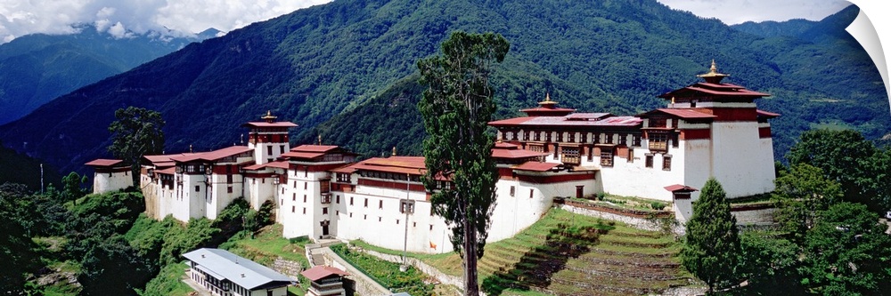 Castle on a mountain, Trongsar Dzong, Trongsar, Bhutan