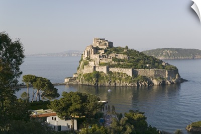 Castle on an island, Castello Aragonese, Ischia, Naples, Campania, Italy