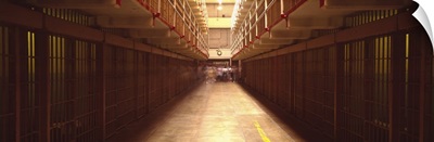 Cell block in a prison, Alcatraz Island, San Francisco, California
