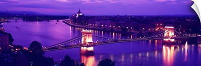 Chain Bridge Danube River Budapest Hungary