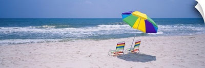 Chairs on the beach, Gulf of Mexico, Alabama